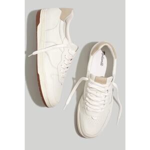Madewell White Chunky Court Sneakers White Leather Tan Suede